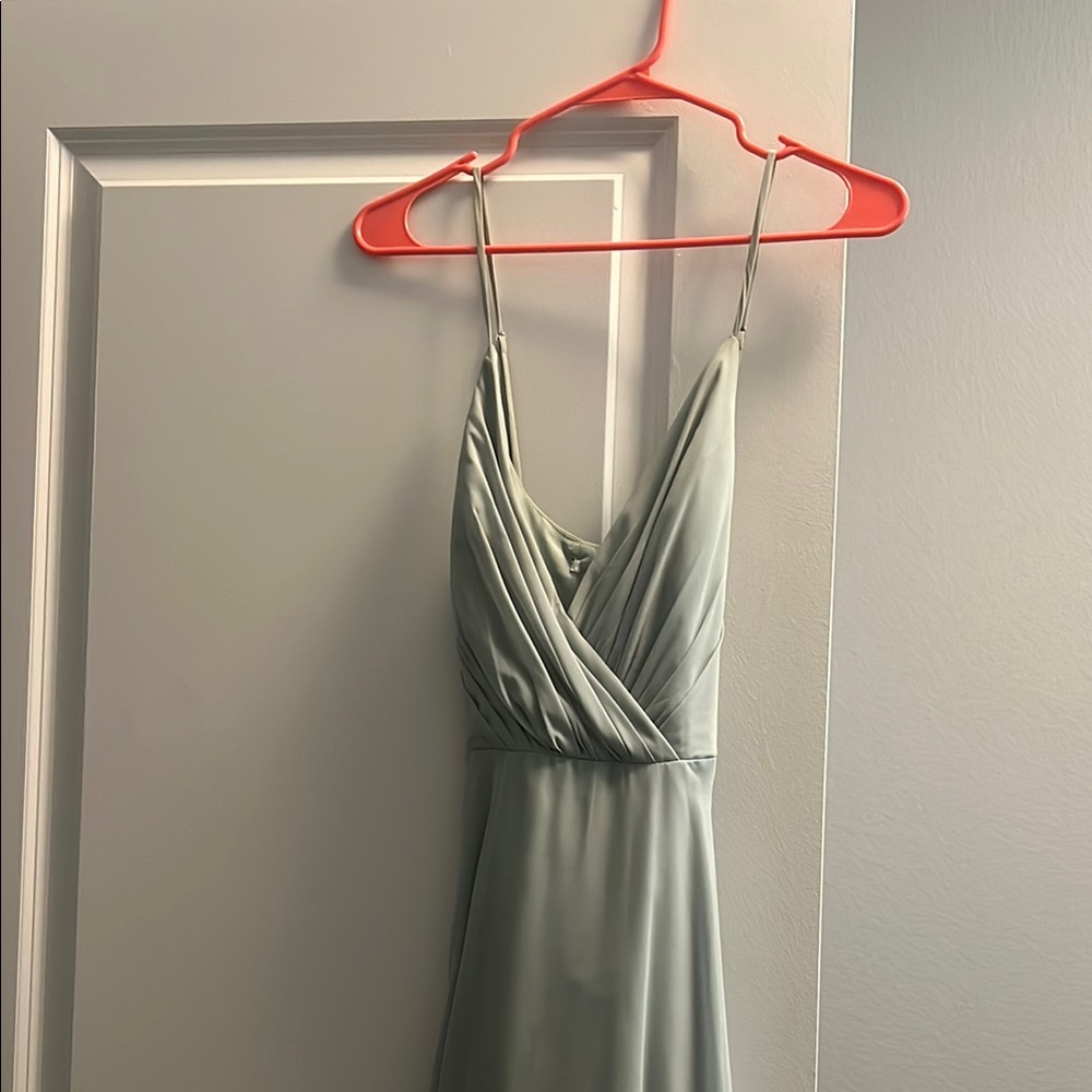 Elegant Gray Spaghetti Strap Dress